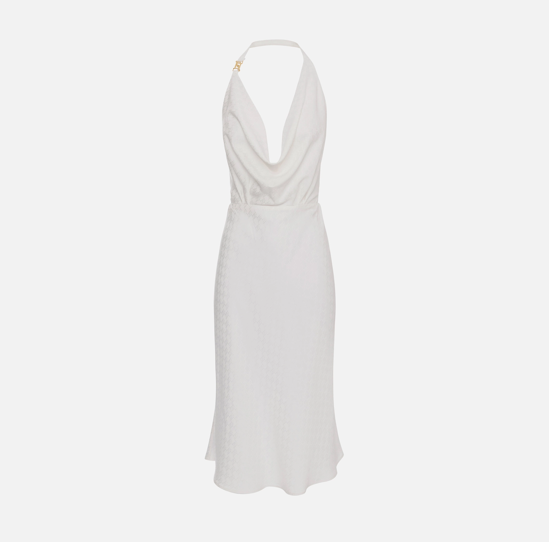 midi dress in white from jacquard viscose