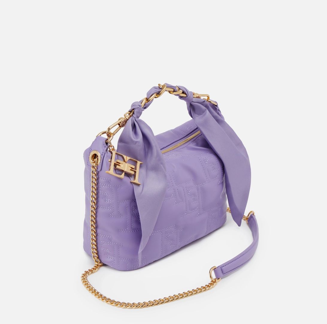 Малка hobo чанта от  кожа в цвят iris orchid
