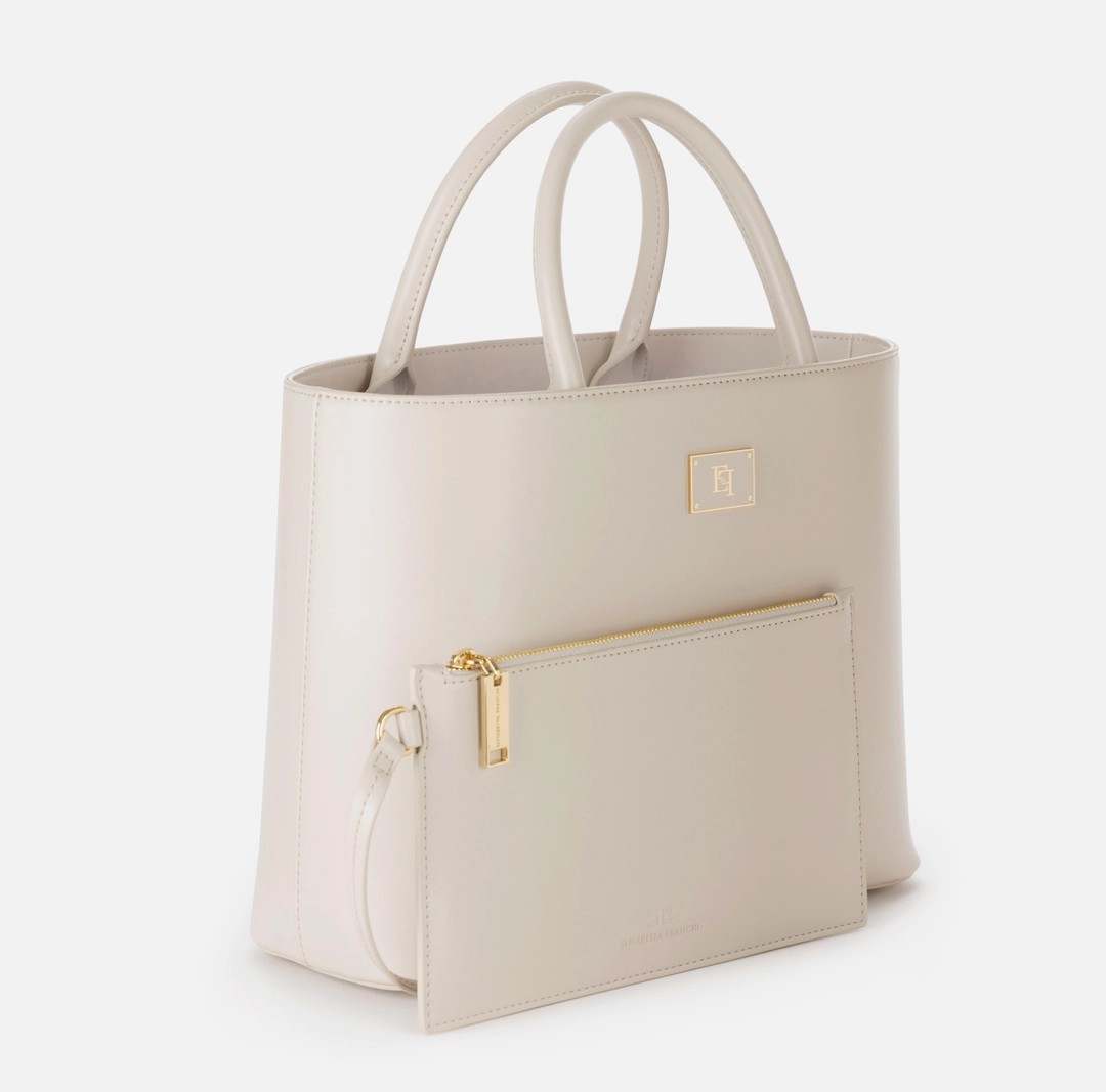 Чанта тип „Shopper bag” с емайлиранo лого на Elisabetta Franchi