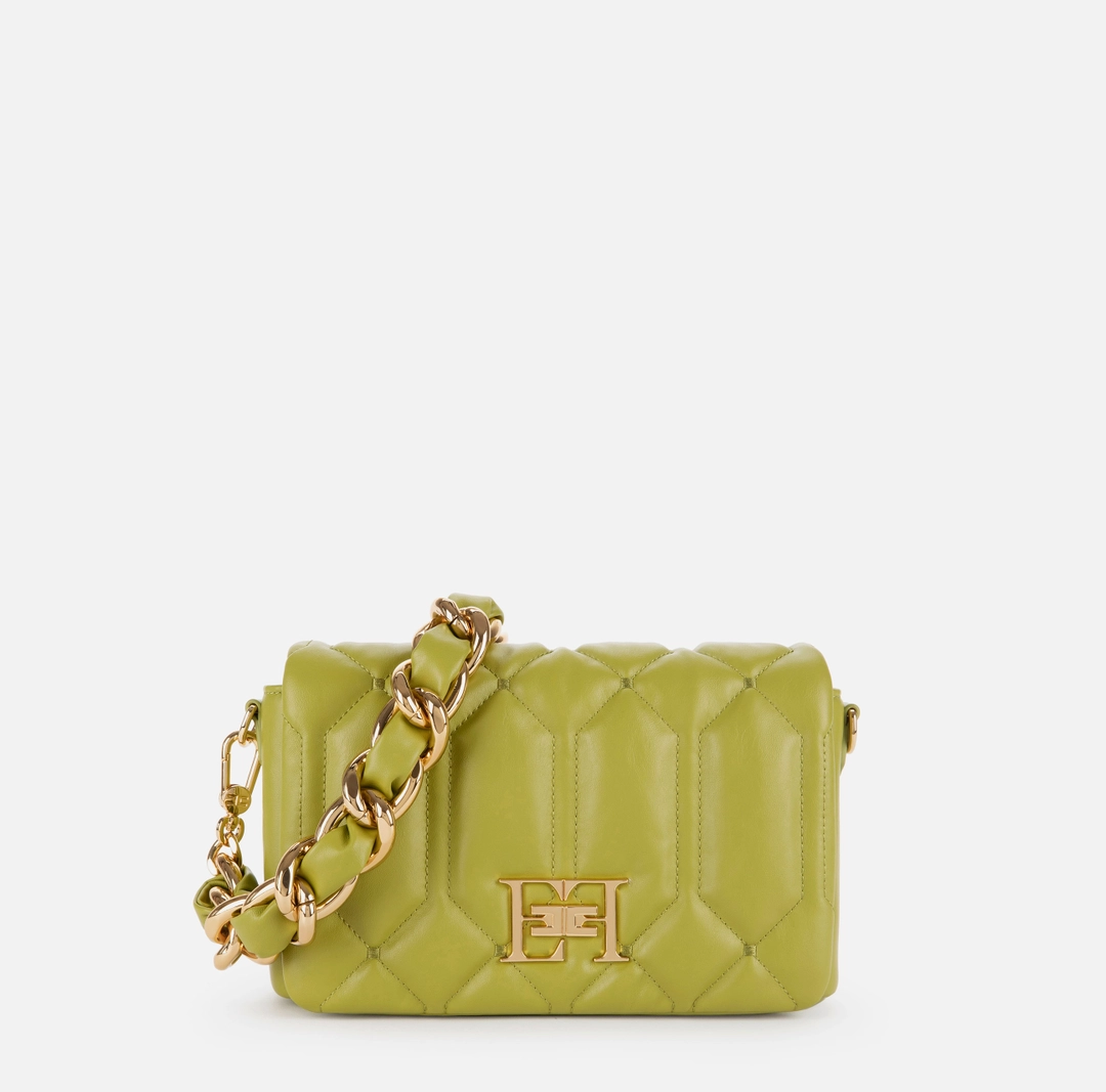 Кожена капитонирана чанта на Elisabetta Franchi