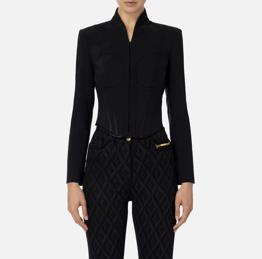 Корсетно сако с висока яка на Elisabetta Franchi